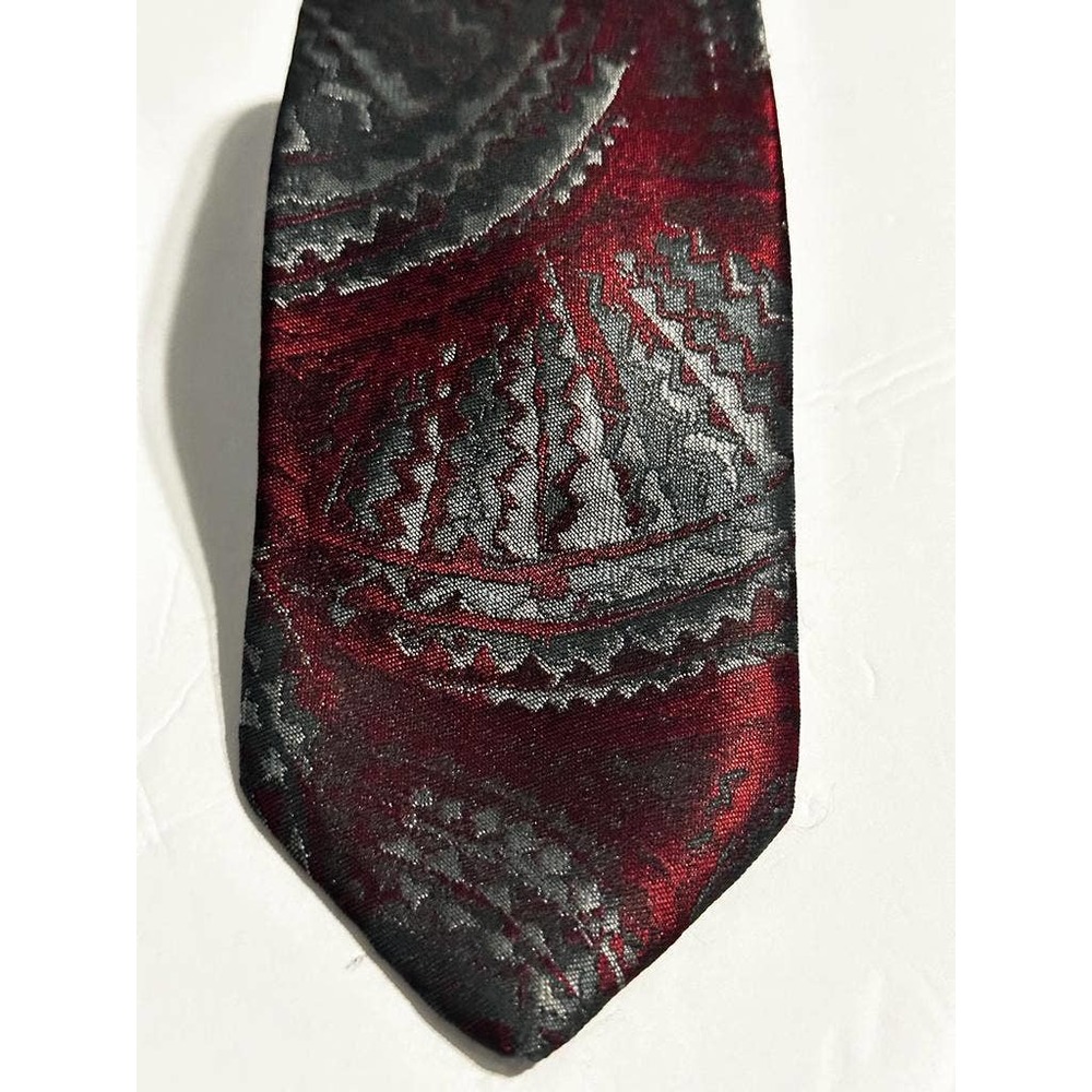 Givenchy Monsieur Vintage Maroon Gray Neck Tie